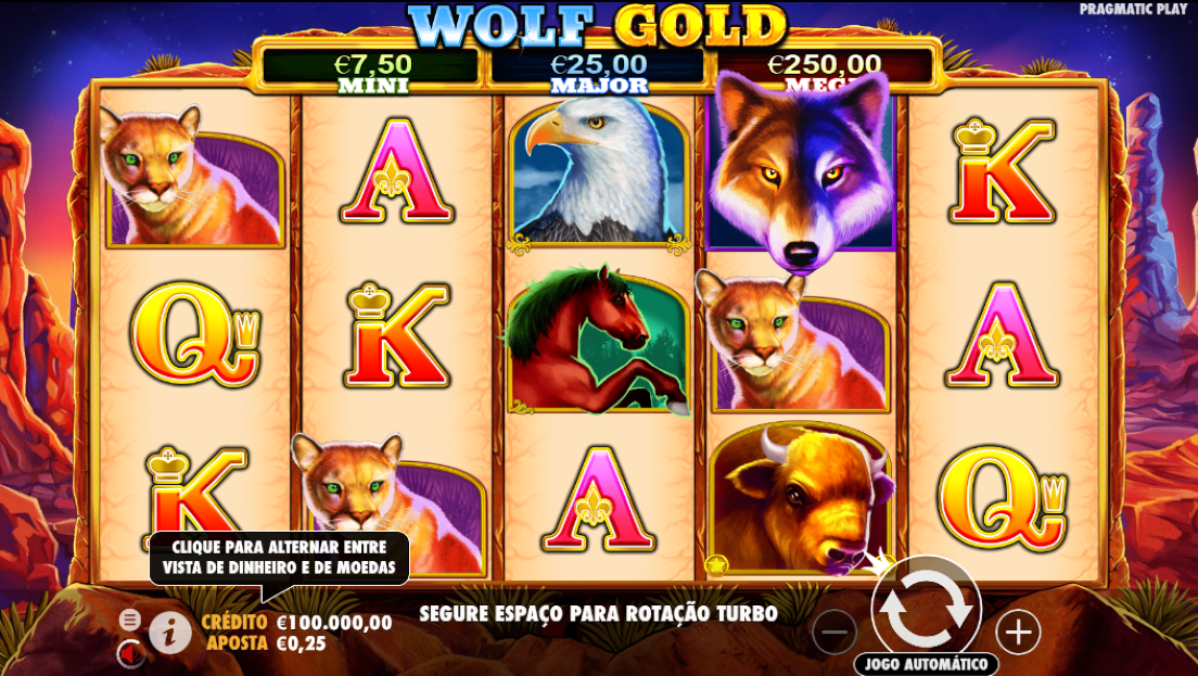 Características do slot Wolf Gold